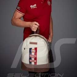 Gulf Rücksack Steve McQueen Le Mans Beige Baumwolle/ Leder