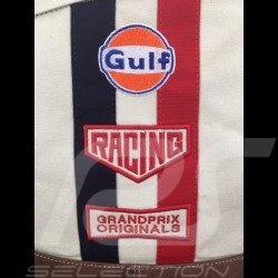 Sac à dos Backpack Rucksack Gulf Steve McQueen Le Mans Beige Coton / cuir