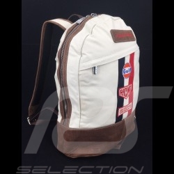Gulf Rücksack Steve McQueen Le Mans Beige Baumwolle/ Leder