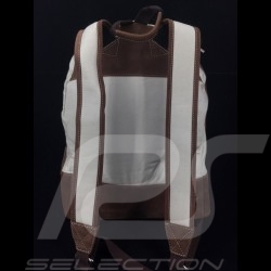 Sac à dos Backpack Rucksack Gulf Steve McQueen Le Mans Beige Coton / cuir