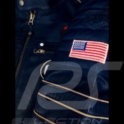 Leather jacket 24h Le Mans 66 Mulsanne Royal blue - men