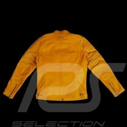 Veste Jacket Jacke cuir leather Leder 24h Le Mans 66 Mulsanne Jaune moutarde - homme
