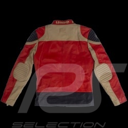 Lederjacke 24h Le Mans 66 Indianapolis rot / beige / navy blau - Herren
