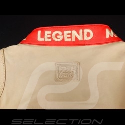 Veste cuir 24h Le Mans 66 Indianapolis rouge / beige / bleu marine - homme jacket jacke
