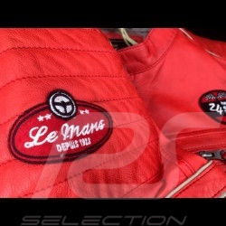 Veste Jacket Jacke cuirleather Leder 24h Le Mans 66 Mulsanne Rouge - homme