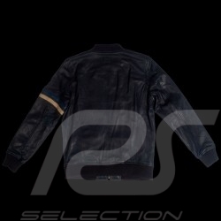 Veste Jacket Jacke cuir leather Leder 24h Le Mans 66 Arnage Bleu Marine - homme