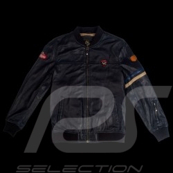 Leather jacket 24h Le Mans 66 Arnage Navy blue - men