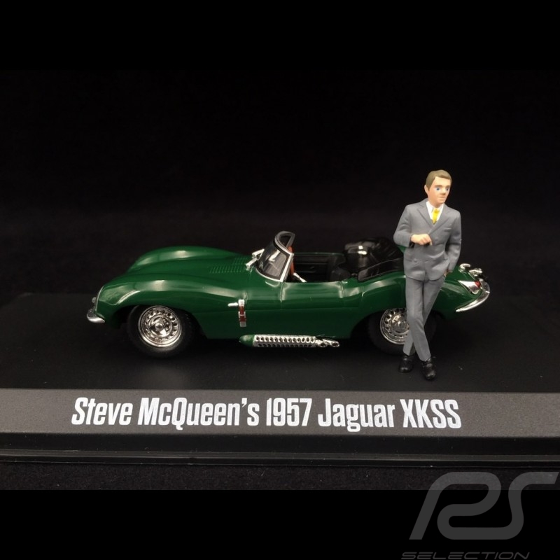 Jaguar XKSS 1957 grün mit steve mcqueen figur 1/43 GreenLight 86434