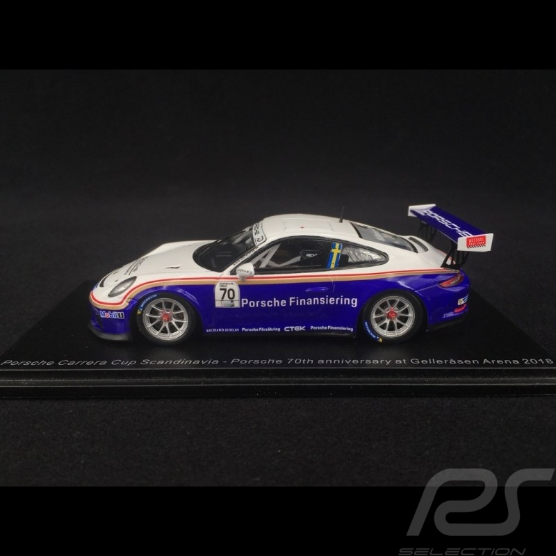 Porsche 911 GT3 Cup typ 991 n° 70 Rothmans Porsche Carrera Cup Scandinavia Gellerasen Arena 2018 1/43 Spark S4520
