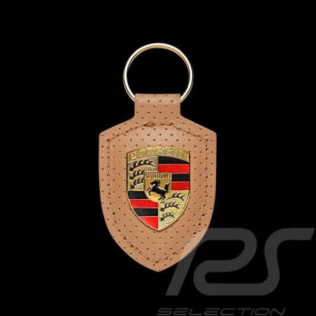 Schlüsselanhänger Porsche Heritage Wappen perforiert beige WAP0500900LHRT