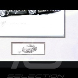 Porsche Boxster 981 black wood frame Black with black and white sketch Limited edition Uli Ehret - 545