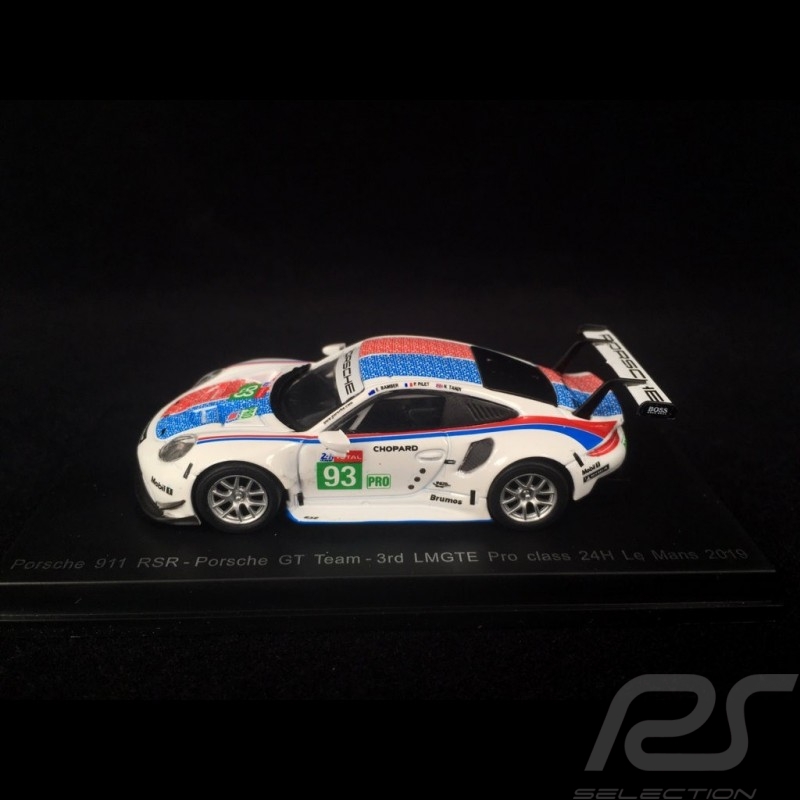 Porsche 911 RSR type 991 n° 93 Brumos Platz 3 LMGTE Pro Class Le Mans 2019 1/64 Spark Y141