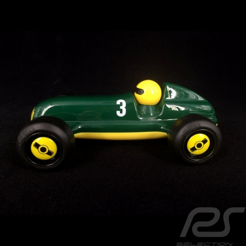 Vintage Hölzerner Rennwagen für Kinder Grün / Gelb Holzauto Schuco 450987300