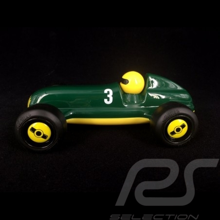Voiture de course Vintage wooden racing car Hölzerner Rennwagen Vert / Jaune en bois pour enfant Schuco 450987300