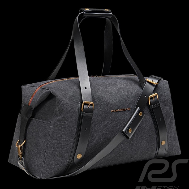 Porsche Reisetasche Heritage Weekender Anthrazitgrau / Gold / Burgunderrot WAP0350110LHRT