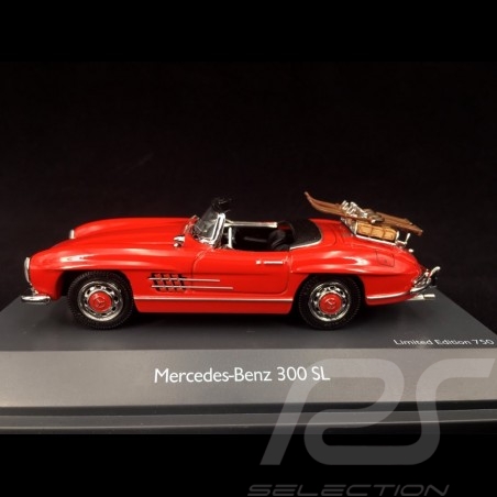 Mercedes-Benz 300 SL 1954 Rouge avec porte-skis 1/43 Schuco 450268900