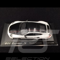 Porsche 911 Turbo S type 991 Exclusive blanc / noir 1/43 Minichamps WAX20130026