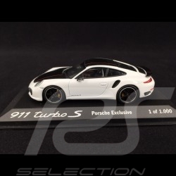 Porsche 911 Turbo S type 991 Exclusive blanc / noir 1/43 Minichamps WAX20130026