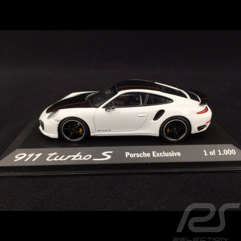 Porsche 911 Turbo S type 991 Exclusive blanc / noir 1/43 Minichamps WAX20130026