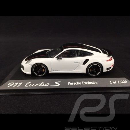 Porsche 911 Turbo S type 991 Exclusive blanc / noir 1/43 Minichamps WAX20130026