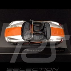 Porsche Boxster E type 987 2011 argent / bandes orange 1/43 Spark WAP0201080C