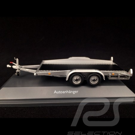 Car transporter trailer for Porsche double axle grey 1/43 Schuco 450376500
