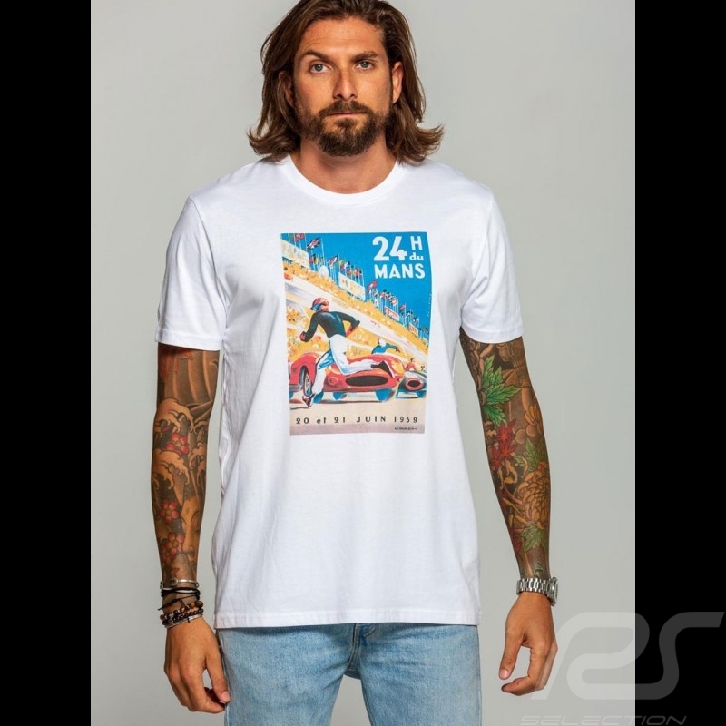 T-shirt 24h du Mans 1959 Plakat Weiß - Herren
