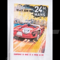 T-shirt 24h du Mans 1961 Logo rouge red rot / Affiche poster Plakat BlancWhite weiß homme