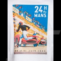 T-shirt 24h du Mans 1959 Blaues Logo / Plakat Weiß - Herren