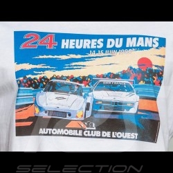 T-shirt 24h du Mans 1980 Affiche Poster Plakat Blanc White Weiß homme men herren