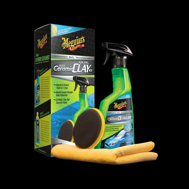 MEGUIARS Hybrid Ceramic Synthetic clay kit - kit decontaminante carrozzeria  (3 prodotti) vernice G200200EU