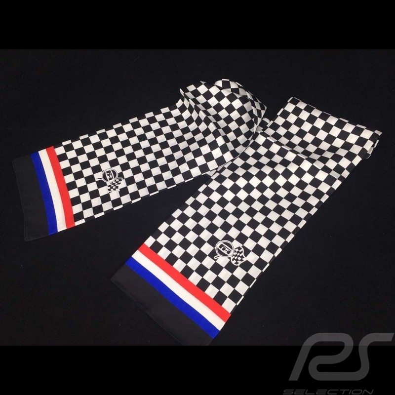 Scarf necktie Gulf checkered flag tricolor stripes