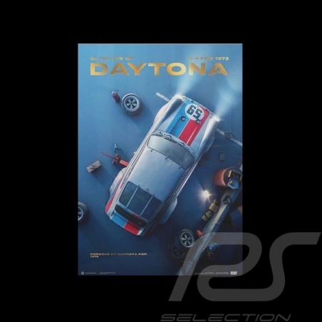 Poster Porsche 911 2.8 Carrera RSR n° 59 Brumos Vainqueur Winner Sieger 24h Daytona 1973 Edition limitée