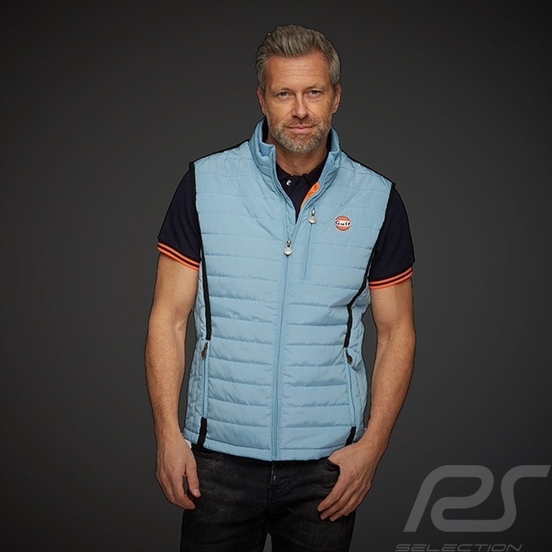 Veste Gulf sans manches Performance matelassée Bleu Gulf / Bandes noires Sleeveless jacket Armellose Steppjacke homme men herren