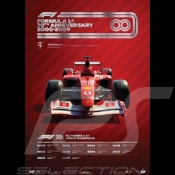 Poster Ferrari F1 70ème anniversaire 2000 - 2009 Edition limitée