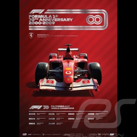 Ferrari Poster F1 70. Geburtstag 2000 - 2009 Limitierte Auflage