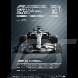 Mercedes Poster AMG Petronas F1 Team 70. Geburtstag 2010 - 2019 Limitierte Auflage