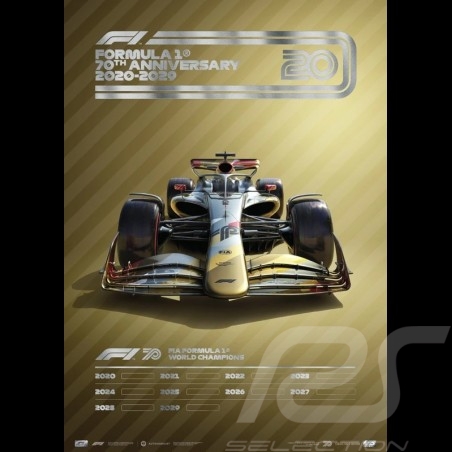 F1 Poster 70. Geburtstag 2020 - 2029 "The future lies ahead" Limitierte Auflage