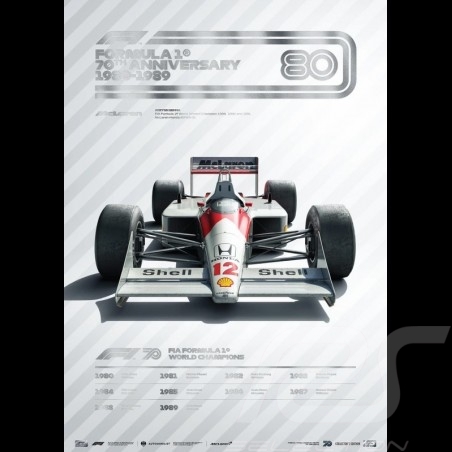 McLaren Poster F1 70th anniversary 1980 - 1989 Limited edition