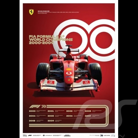 Ferrari Poster F1 World champion 2000 - 2009 Limitierte Auflage