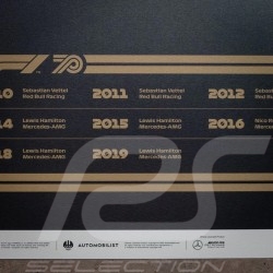 Poster Mercedes AMG Petronas F1 Team 70ème anniversaire 2010 - 2019 Edition limitée