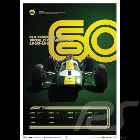 Lotus Poster F1 World champions 1960 - 1969 Limited edition