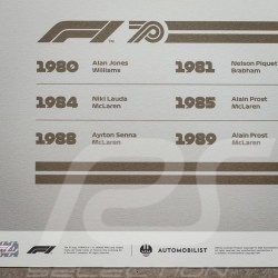 McLaren Poster F1 World champions 1980 - 1989 Limitierte Auflage