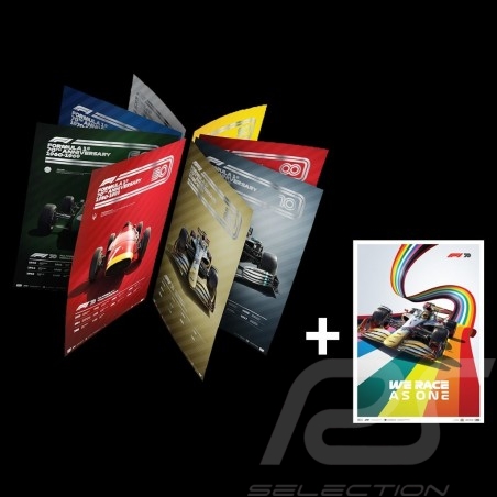 Set 8 posters F1 70ème anniversaire collection complète Edition limitée