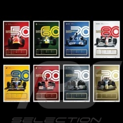 Set 8 posters F1 70ème anniversaire collection complète Edition limitée
