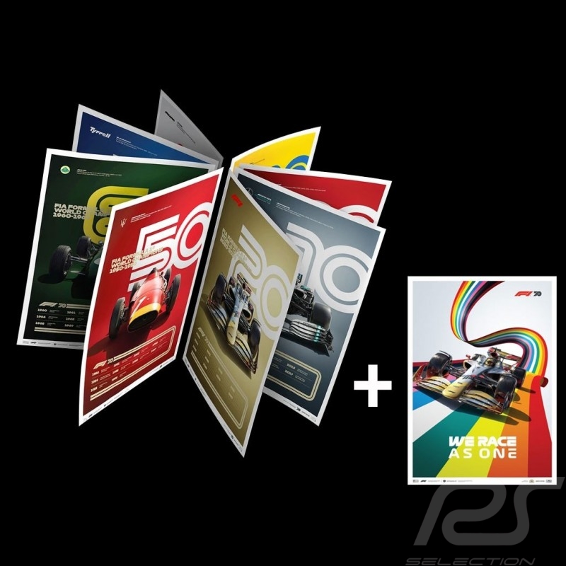 Set 8 posters F1 70ème anniversaire collection complète Edition limitée