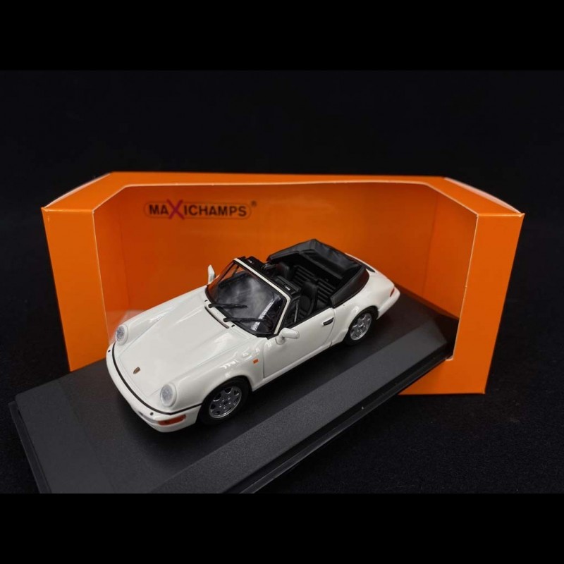 Modèle Réduit Porsche 911 Carrera 4 Cabriolet 1990 – Maxichamps 1/43 – Blanc – Neuf Boîte Fermée