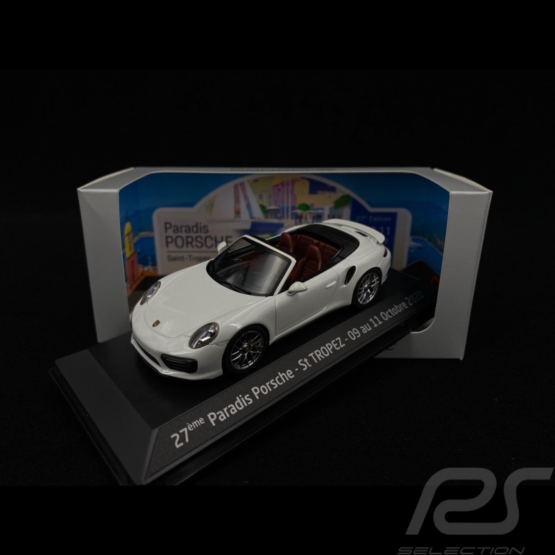 Porsche 991 Turbo S Cabriolet 2016 white Porsche St Tropez 2020 1/43 Herpa﻿ WAP0201340G