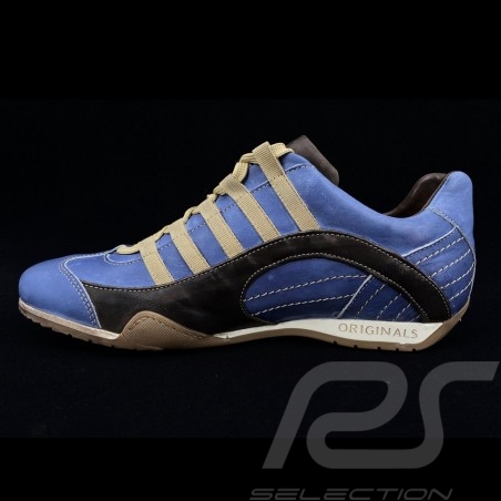Sneaker / Basket Schuhe Style Rennfahrer Pazifik blau / braun V2 - Herren