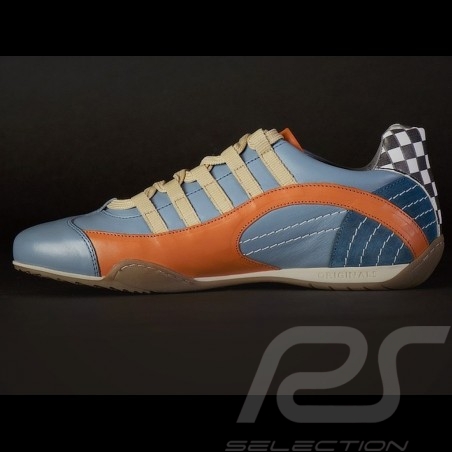 Sneaker / basket shoes style race driver Gulf blue V2 - men